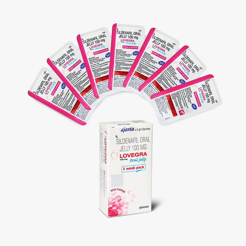 Lovegra Oral Jelly - (100mg Sildenafil) X7 Sachets