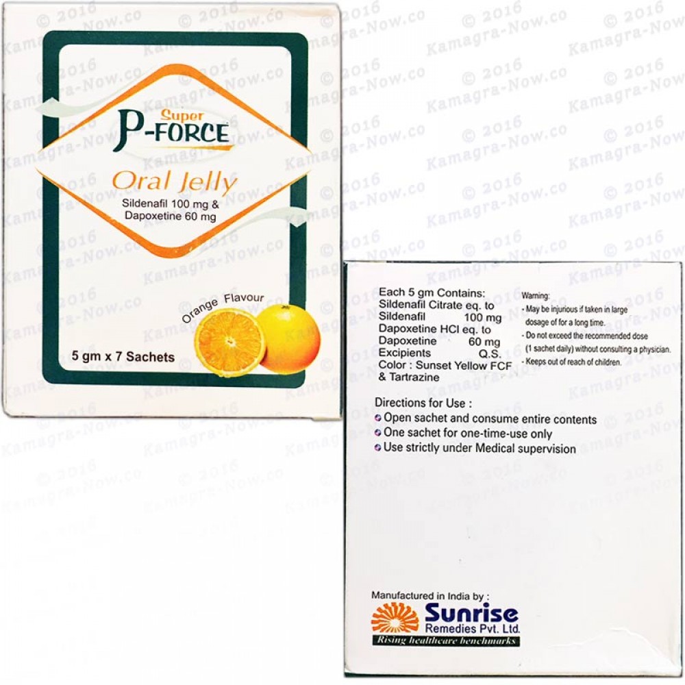 Super P-Force Jellies 100mg Sildenafil + 60mg Dapoxetine (50 Sachets)